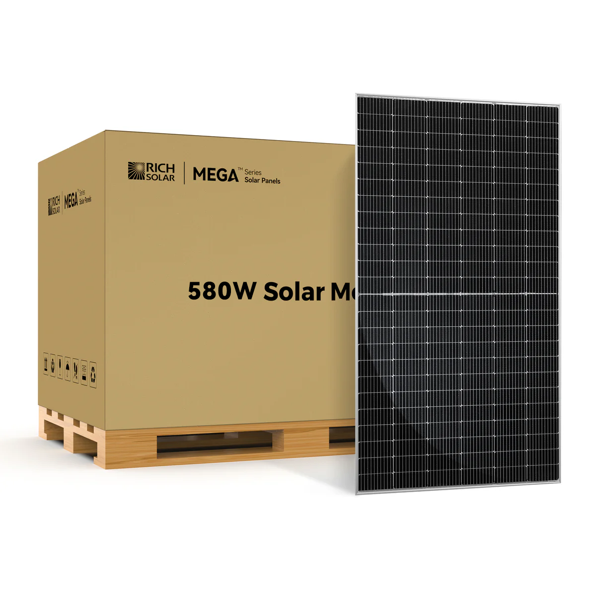 MEGA 580 BIFACIAL | 580 Watt Bifacial Solar Panel | Premium Grid-tie or Off-grid Solar Panel for Residential, Commercial, Agriculture | 25-Year Output Warranty | UL Certified