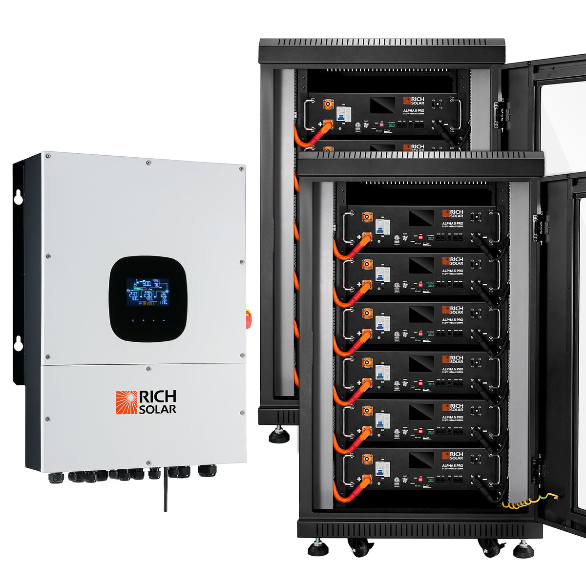 Solar Server Picture NOVA 12K PV Hybrid Inverter Solar Kit | 61.44kWH Server Lithium Batter ...