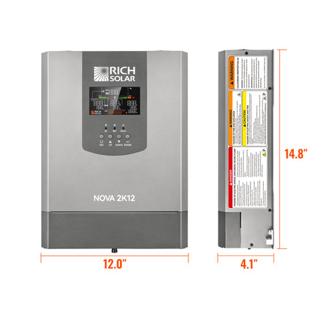 NOVA 2K12 | 2000W 12V Pure Sine Wave Inverter with Built-in Transfer Switch | UL458 Certified for RVs, Campers, Trailers, Vans - RICH SOLAR