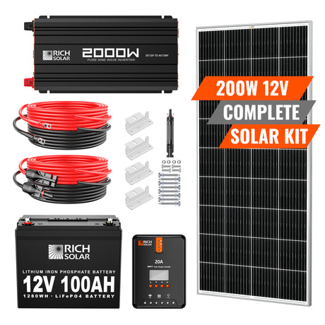 200 Watt Complete Solar Kit - RICH SOLAR