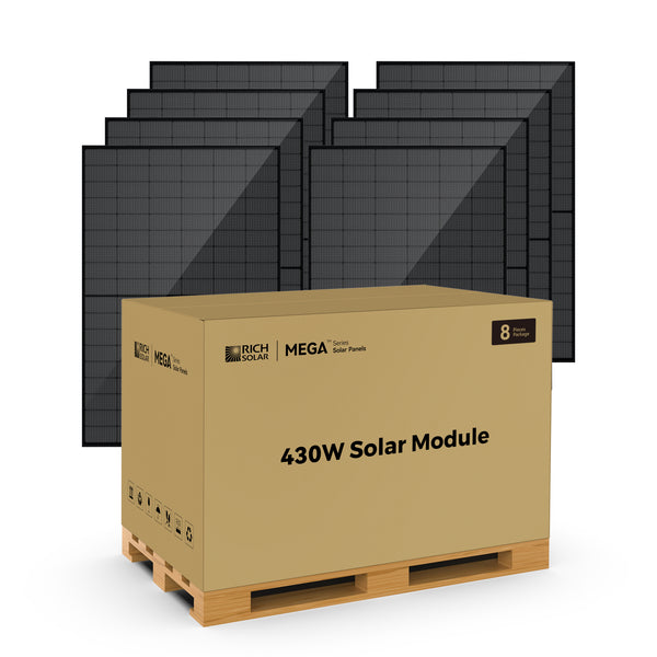 MEGA 430 BIFACIAL | 430W Bifacial N-Type Solar Panel | Premium 24V Grid-tie or Off-grid Solar Panel for Residential, Commercial, Agriculture | 25-Year Output Warranty | UL Certified