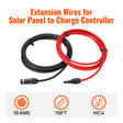 10 Gauge Extension Cable to Connect Solar Panel to Charge Controller | Pair of 10AWG Red and Black Extension Wires for Solar Panel to Charge Controller | Choose Cable Length: 10ft, 20ft, 30ft - RICH SOLAR