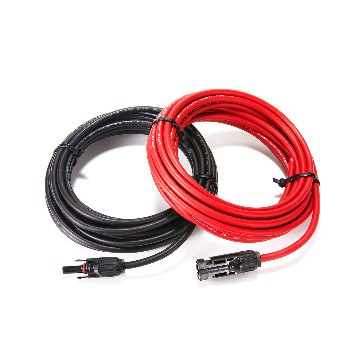 10 Gauge Extension Cable to Connect Solar Panel to Charge Controller | Pair of 10AWG Red and Black Extension Wires for Solar Panel to Charge Controller | Choose Cable Length: 10ft, 20ft, 30ft - RICH SOLAR