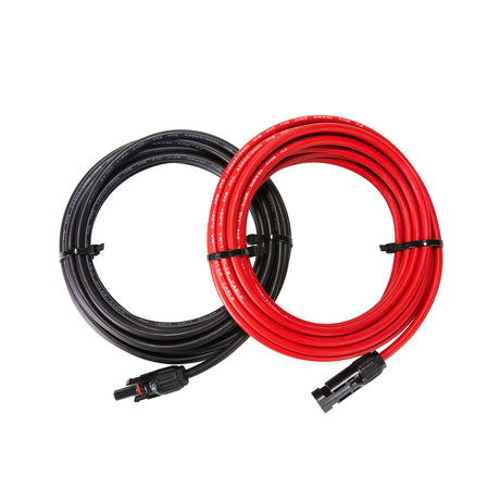 10 Gauge Extension Cable to Connect Solar Panel to Charge Controller | Pair of 10AWG Red and Black Extension Wires for Solar Panel to Charge Controller | Choose Cable Length: 10ft, 20ft, 30ft - RICH SOLAR