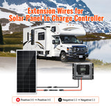 10 Gauge Extension Cable to Connect Solar Panel to Charge Controller | Pair of 10AWG Red and Black Extension Wires for Solar Panel to Charge Controller | Choose Cable Length: 10ft, 20ft, 30ft - RICH SOLAR