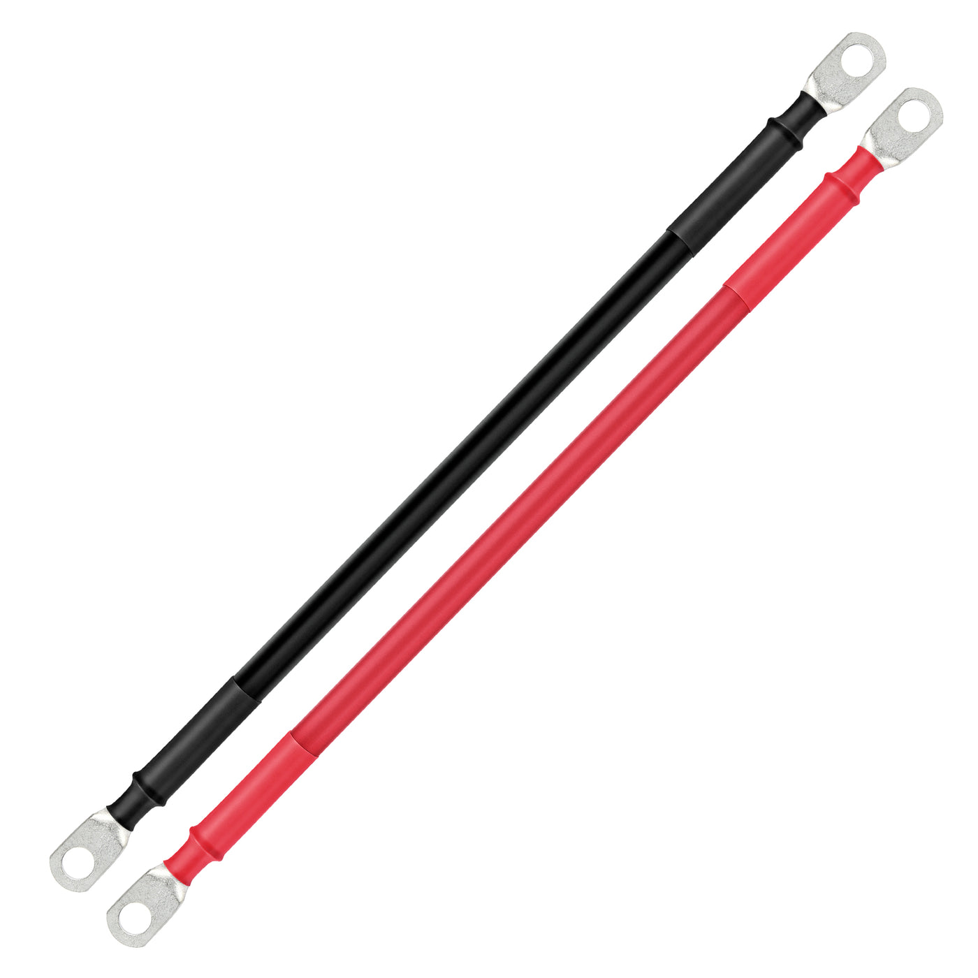 Rich Solar 2AWG red and black pure copper battery cables with pre-assembled lugs