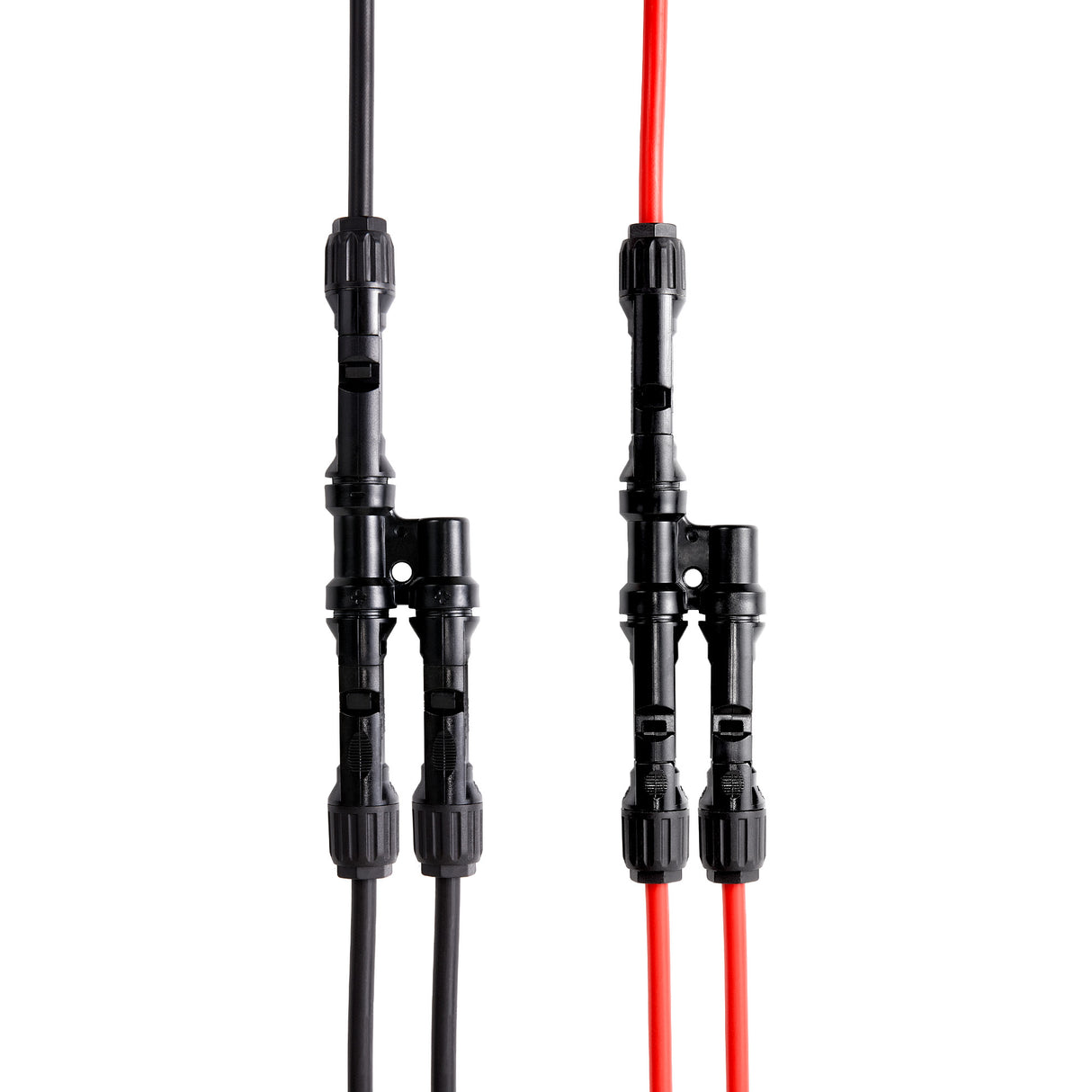 10 Gauge Solar Panel Extension Cable with Male and Female Solar Connector Ends and Parallel Connectors | Pair of 10AWG Red and Black Extension Wire and Parallel Connectors | Choose Cable Length: 30ft, 50ft - RICH SOLAR