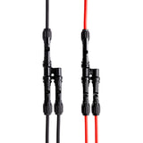 10 Gauge Solar Panel Extension Cable with Male and Female Solar Connector Ends and Parallel Connectors | Pair of 10AWG Red and Black Extension Wire and Parallel Connectors | Choose Cable Length: 30ft, 50ft - RICH SOLAR