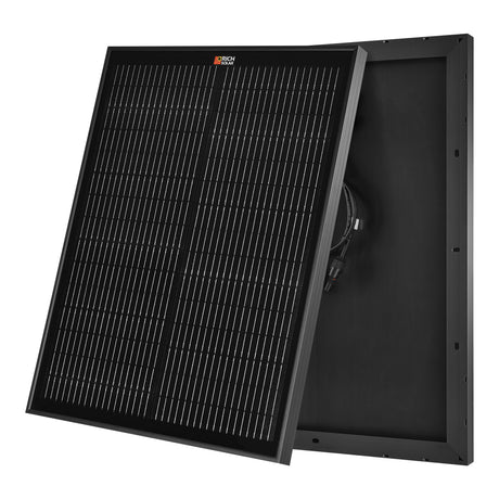 MEGA 50 ONYX| 50 Watt Solar Panel | Compact 12V Off-Grid Solar Panel for Boats, Vans, Trailers | 25-Year Output Warranty - RICH SOLAR