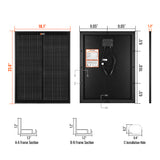 MEGA 50 ONYX| 50 Watt Solar Panel | Compact 12V Off-Grid Solar Panel for Boats, Vans, Trailers | 25-Year Output Warranty - RICH SOLAR