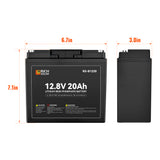 12V 20Ah LiFePO₄ Battery | 256Wh Lithium Battery, 3,000+ Cycles | for RV, Solar, Off-Grid, Marine & Backup - RICH SOLAR