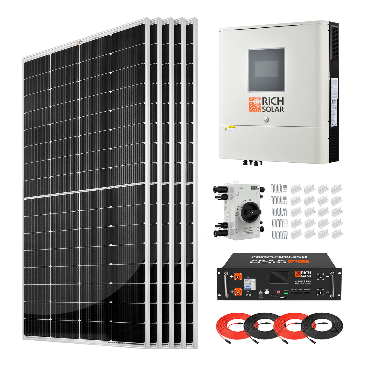 1250W 48VDC-120VAC Solar Kit