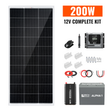 Complete 200W Solar Kit with Battery & Inverter | Off-Grid Solar Power System for RVs, Vans, Cabins & Backup Power | Complete Energy Solution - RICH SOLAR