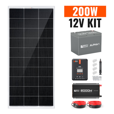 200 Watt Complete Solar Kit - RICH SOLAR