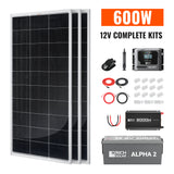 Complete 600W Solar Kit with Battery & Inverter | Off-Grid Solar Power System for RVs, Vans, Cabins & Backup Power | Complete Energy Solution - RICH SOLAR