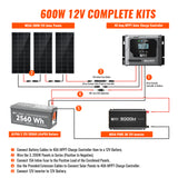 Complete 600W Solar Kit with Battery & Inverter | Off-Grid Solar Power System for RVs, Vans, Cabins & Backup Power | Complete Energy Solution - RICH SOLAR