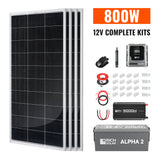 Complete 800W Solar Kit with Battery & Inverter | Off-Grid Solar Power System for RVs, Vans, Cabins & Backup Power | Complete Energy Solution - RICH SOLAR