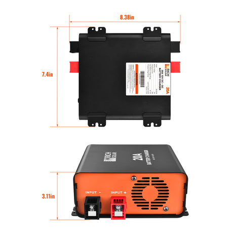 12V 20A DC-DC Battery Charger for RV, Van, Boat, Off-Grid | Lithium & Lead-Acid Batteries - RICH SOLAR