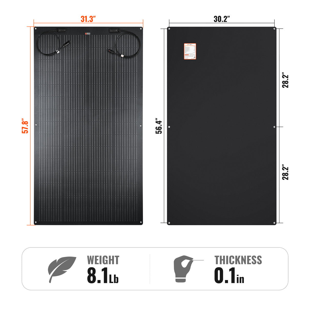 MEGA 200 FLEX PRO | 200W 24V Flexible Solar Panel | 360° Bendable, IP68 Waterproof, for RV Roofs, Marine, Off-Grid, and Overland Systems