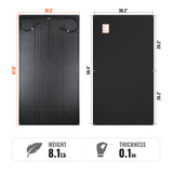 MEGA 200 FLEX PRO | 200W 24V Flexible Solar Panel | 360° Bendable, IP68 Waterproof, for RV Roofs, Marine, Off-Grid, and Overland Systems