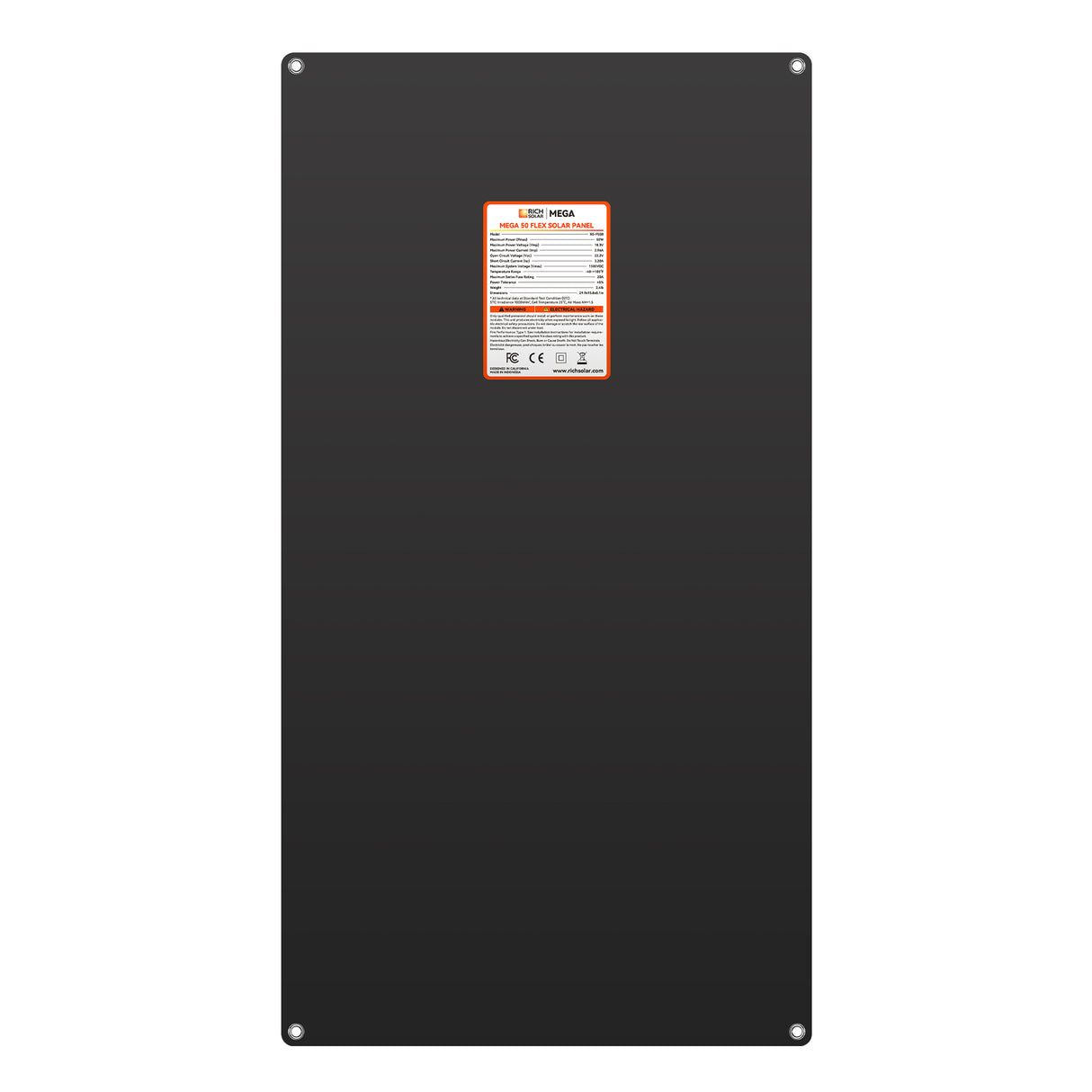 MEGA 50 FLEX | 50W 12V Flexible Solar Panel | Ultra-Lightweight, IP68 Junction Box, for RV, Marine, Off-Grid & Overland - RICH SOLAR