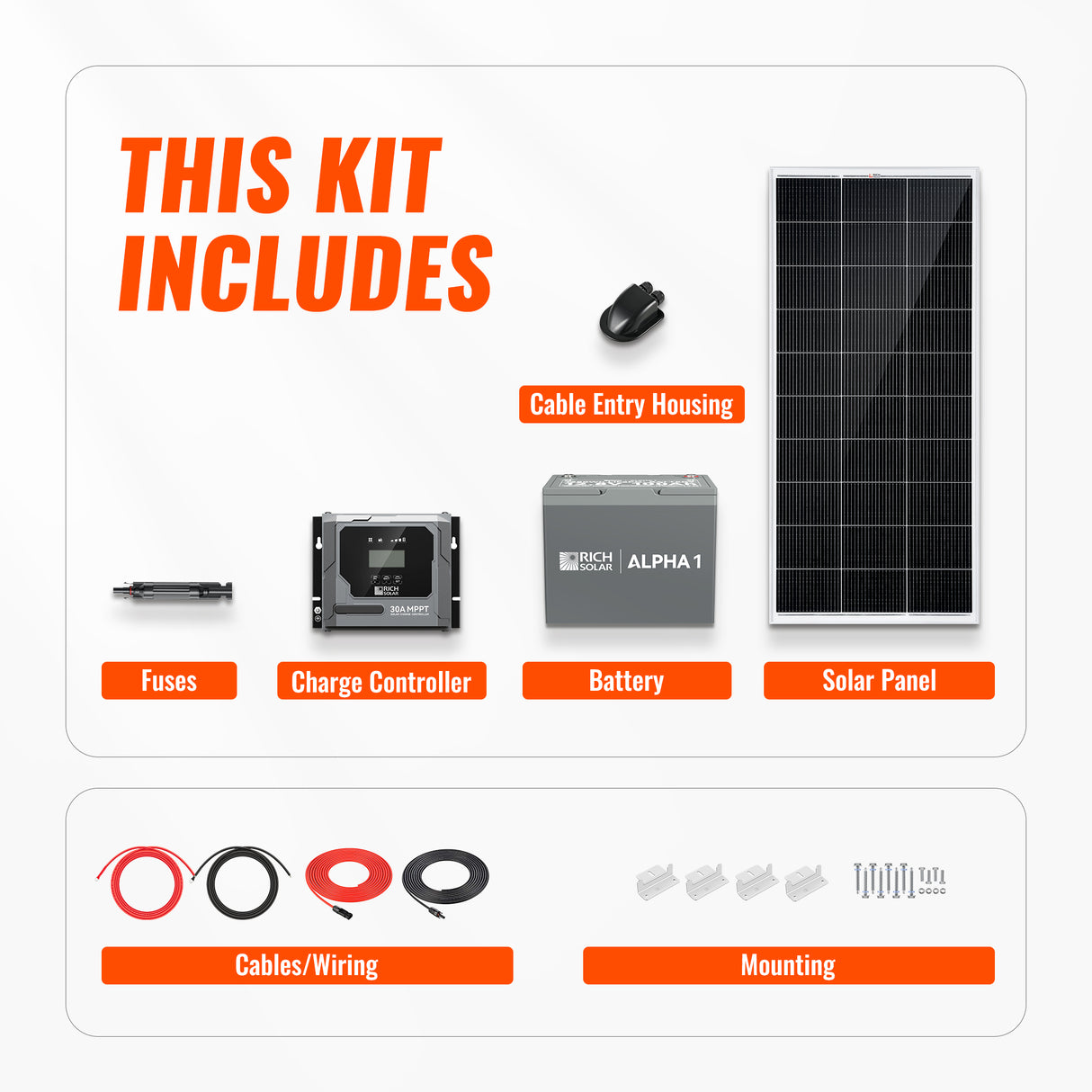 200W Solar Kit with Battery | Solar + Energy Storage Kit for RVs, Vans & Off-Grid Applications | Expandable Solar Power - RICH SOLAR