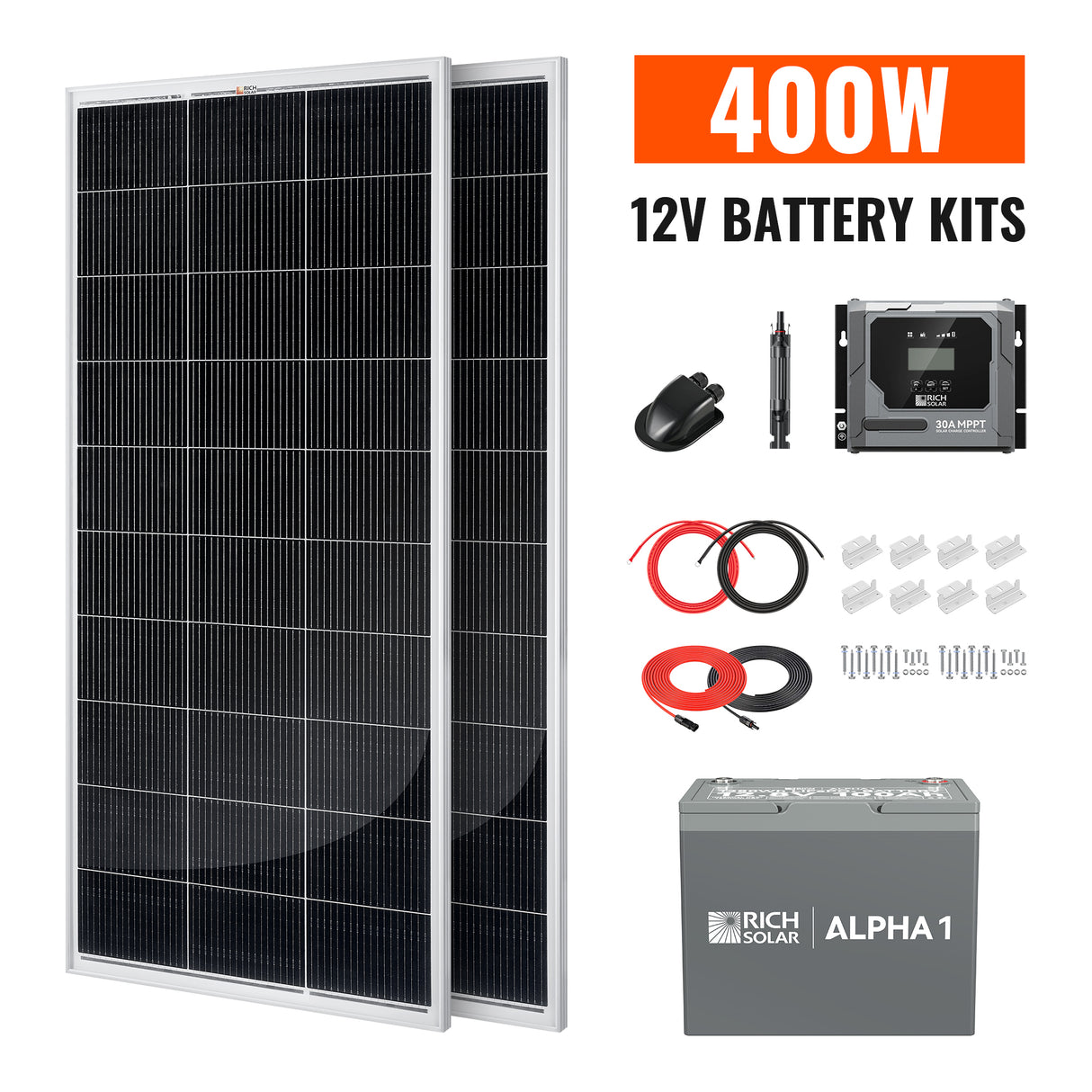 400W Solar Kit with Battery | Solar + Energy Storage Kit for RVs, Vans & Off-Grid Applications - RICH SOLAR