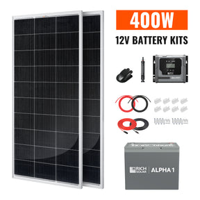 400W Solar Kit with Battery | Solar + Energy Storage Kit for RVs, Vans & Off-Grid Applications - RICH SOLAR