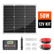 50 Watt Solar Kit | Includes 50W Solar Panel + 30A PWM Solar Controller + Wires and Brackets | DIY Complete Solar Kit without Batteries - RICH SOLAR