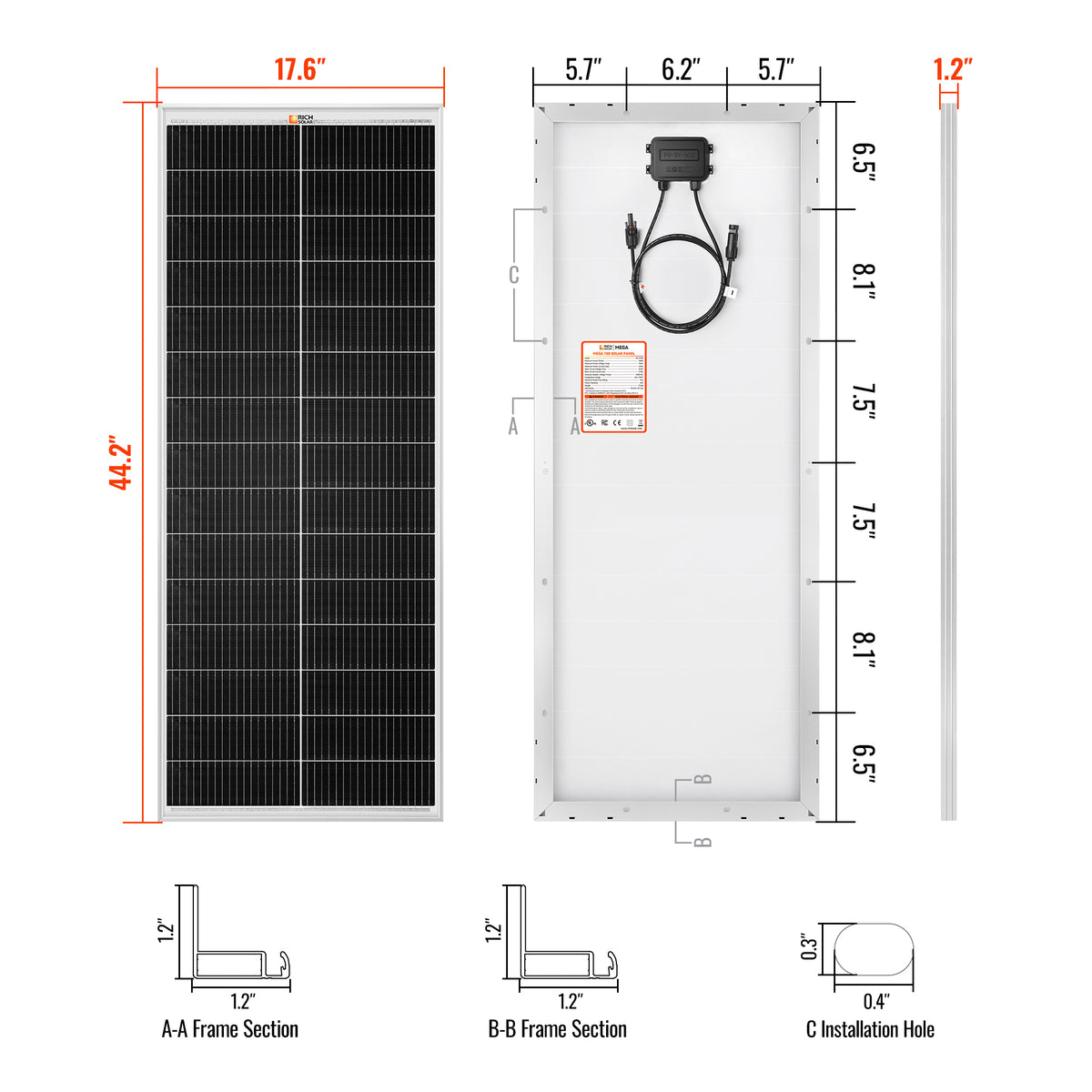 MEGA 100 2026| 100W 12V N-Type TOPCon Solar Panel | Premier 12V Off-Grid Solar Panel for Vans, Campers, Boats | 25-Year Output Warranty | UL Certified | Coming Soon - RICH SOLAR