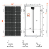 MEGA 100 WITH 3/4" Z BRACKETS | 12V 100W Solar Panel for RV, Boat, Cabins | 22.6% Efficiency, 25-Year Warranty | Pallet Orders Only (44PCS) - RICH SOLAR