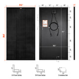 MEGA 100 ONYX | 100 Watt Solar Panel | Premier 12V Off-Grid Solar Panel for Vans, Campers, Boats | 25-Year Output Warranty