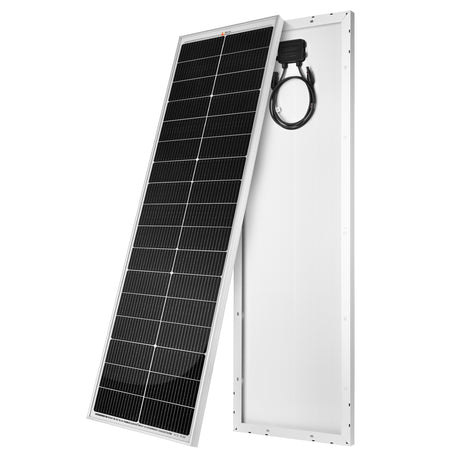 MEGA 100 SLIM | 100 Watt Slim Solar Panel | Compact 12V Off-Grid Narrow Solar Panel for Vans, Overlanders, Boats | 25-Year Output Warranty | UL Certified - RICH SOLAR