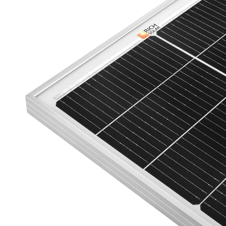 MEGA 100 SLIM | 100 Watt Slim Solar Panel | Compact 12V Off-Grid Narrow Solar Panel for Vans, Overlanders, Boats | 25-Year Output Warranty | UL Certified - RICH SOLAR
