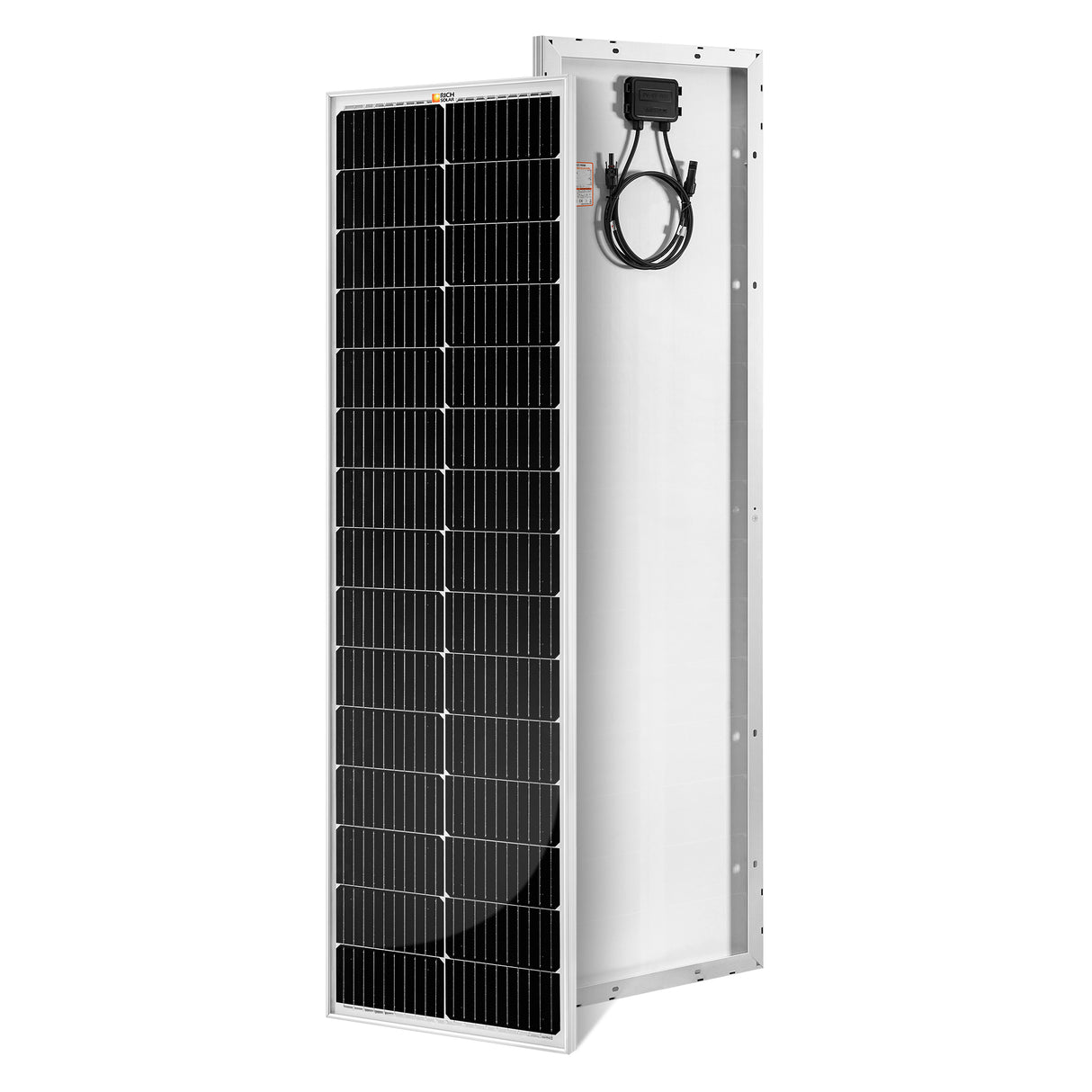 MEGA 100 SLIM 2025 | 100 Watt Slim Solar Panel | Compact 12V Off-Grid Narrow Solar Panel for Campers, Overlanders, Boats | 25-Year Output Warranty | UL Certified