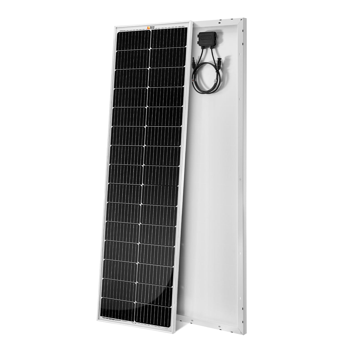 MEGA 100 SLIM 2025 | 100 Watt Slim Solar Panel | Compact 12V Off-Grid Narrow Solar Panel for Campers, Overlanders, Boats | 25-Year Output Warranty | UL Certified