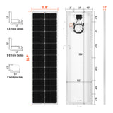 MEGA 100 SLIM 2025 | 100 Watt Slim Solar Panel | Compact 12V Off-Grid Narrow Solar Panel for Campers, Overlanders, Boats | 25-Year Output Warranty | UL Certified