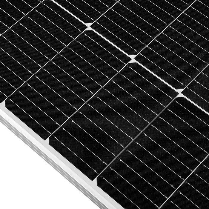 Rich Solar MEGA 100 SLIM SLX 10-busbar monocrystalline cell surface close up