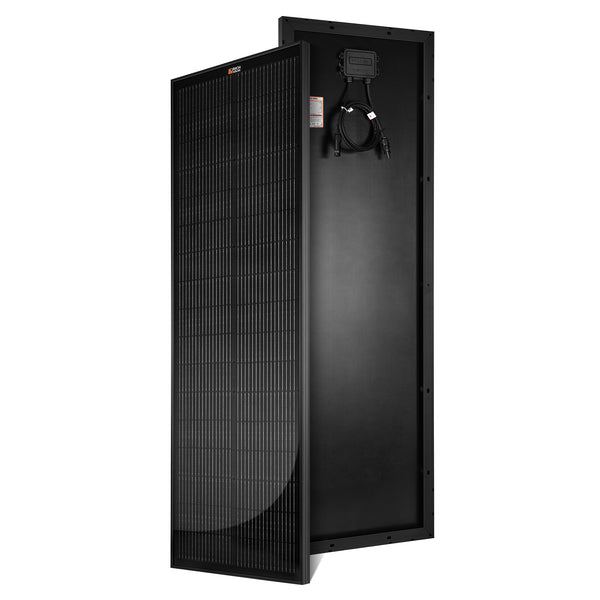 MEGA 100 SLIM ONYX | 100 Watt Slim Solar Panel | Compact 12V Off-Grid Narrow Solar Panel for Vans, Overlanders, Boats | 25-Year Output Warranty