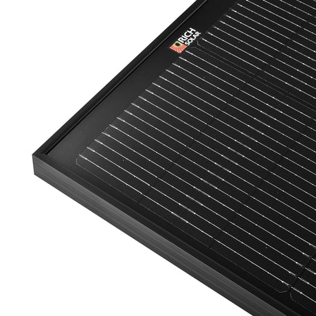 MEGA 100 SLIM | 100 Watt Slim Solar Panel | Compact 12V Off-Grid Narrow Solar Panel for Vans, Overlanders, Boats | 25-Year Output Warranty | UL Certified - RICH SOLAR