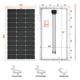 MEGA 100 | 100 Watt Solar Panel | Premier 12V Off-Grid Solar Panel for Vans, Campers, Boats | 25-Year Output Warranty