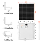 MEGA 175 PRO | 175 Watt Solar Panel | Premier 24V Off-Grid Solar Panel for Vans, Campers, Boats | 25-Year Output Warranty | UL Certified - RICH SOLAR