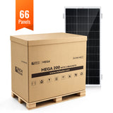 MEGA 200 WITH 3/4" Z BRACKETS | 12V 200W Solar Panel for RV, Boat, Cabins | 25.3% Efficiency, 25-Year Warranty | Pallet Orders Only (22/44/66 PCS) - RICH SOLAR