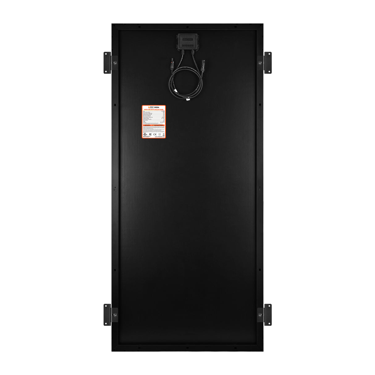 MEGA 200  ONYX WITH 3/4" Z BRACKETS | 12V 200W Solar Panel for RV, Boat, Cabins | 25.3% Efficiency, 25-Year Warranty | Pallet Orders Only (22/44/66 PCS) - RICH SOLAR