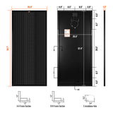 MEGA 200 PRO ONYX | 200 Watt 24 Volt Solar Panel | Premium 24V Off-Grid Solar Panel for RVs, Trailers, Cabins | 25-Year Output Warranty - RICH SOLAR