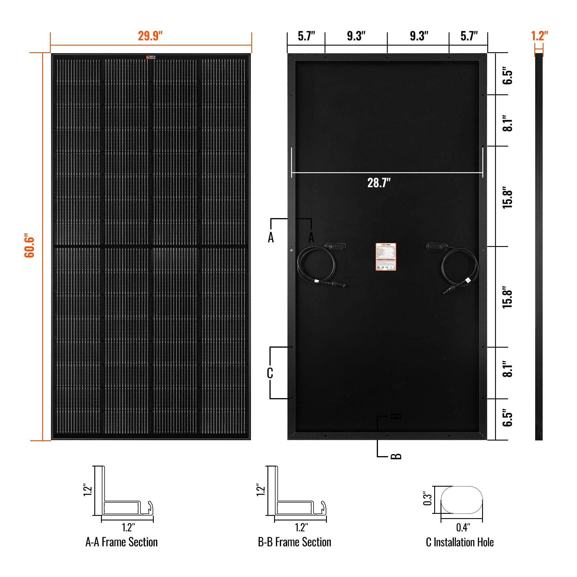 MEGA 250 | 250 Watt Solar Panel | Premier 12V Off-Grid Solar Panel for RVs, Vans, Boats | 25-Year Output Warranty | UL Certified - RICH SOLAR