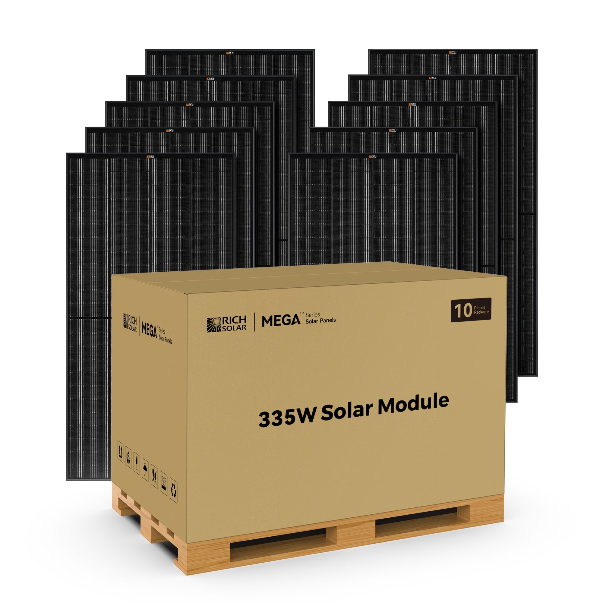 MEGA 335 PRO | 335 Watt Solar Panel | Premium Grid-tie or Off-grid Solar Panel for Residential, Commercial, Agriculture | 25-Year Output Warranty | UL Certified - RICH SOLAR