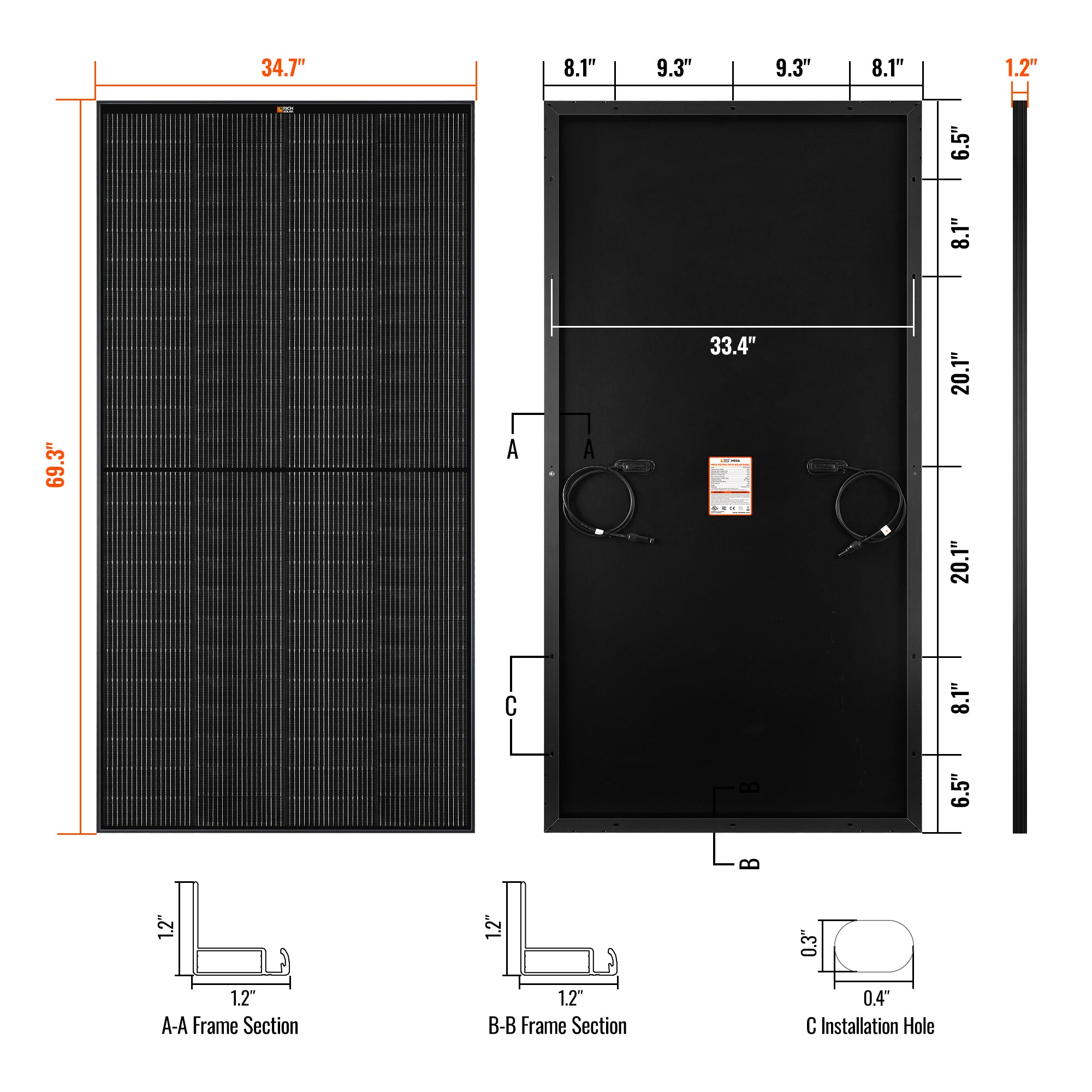 MEGA 335 PRO | 335 Watt Solar Panel | Premium Grid-tie or Off-grid Solar Panel for Residential, Commercial, Agriculture | 25-Year Output Warranty | UL Certified - RICH SOLAR