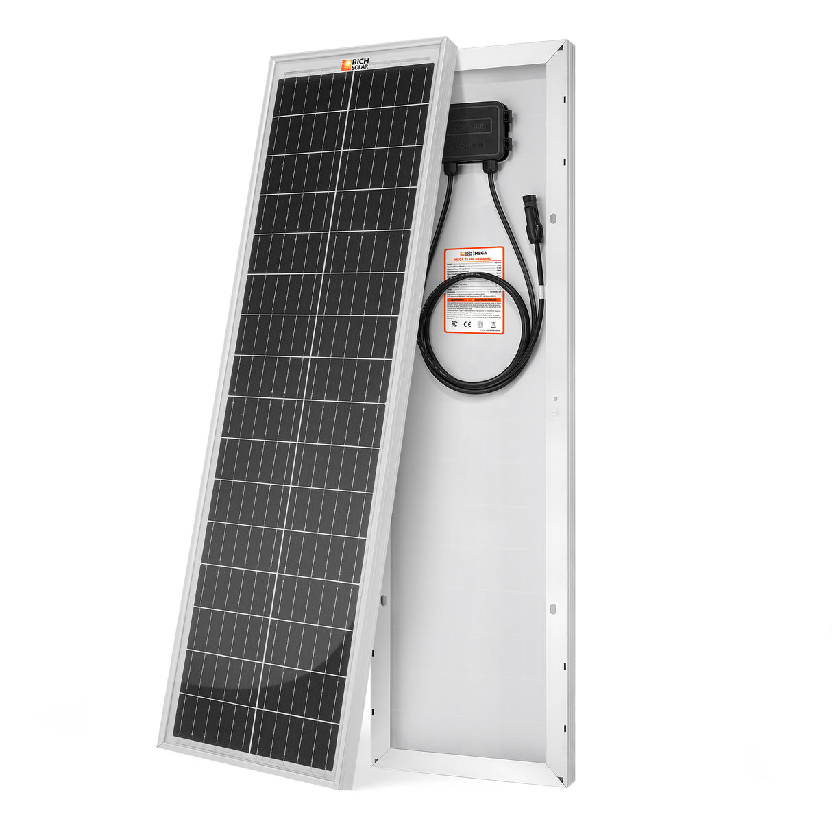 MEGA 35 | 35 Watt Solar Panel | Compact 12V Off-Grid Solar Panel for Boats, Vans, Trailers | 25-Year Output Warranty