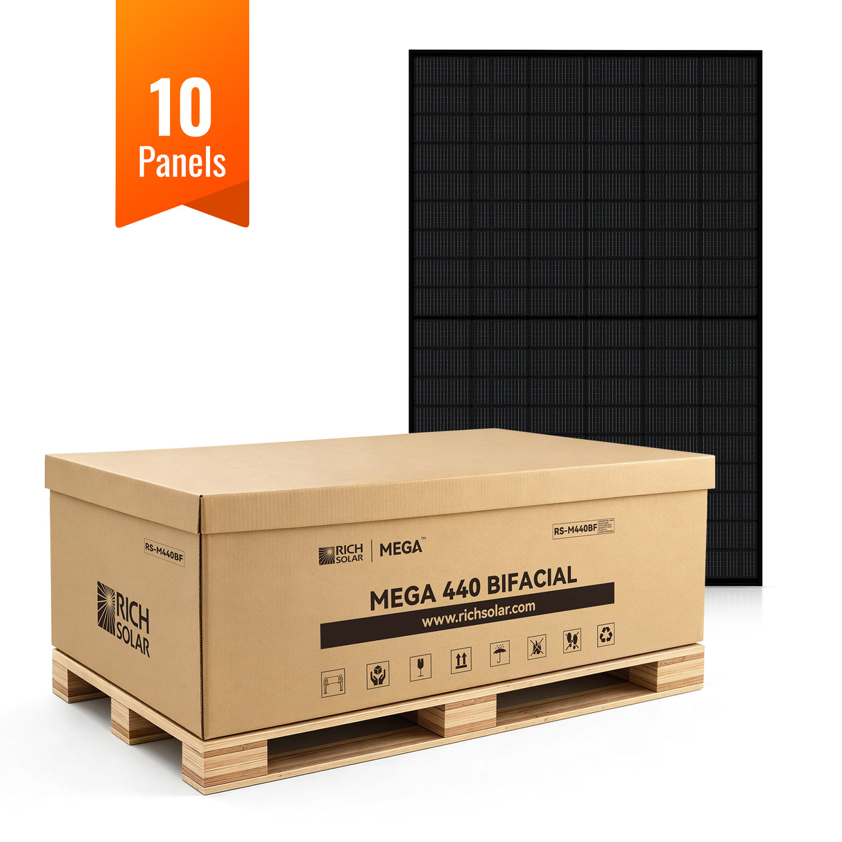 MEGA 440 BIFACIAL | 440W Bifacial N-Type Solar Panel | Premium 24V Grid-tie or Off-grid Solar Panel for Residential, Commercial, Agriculture | 25-Year Output Warranty